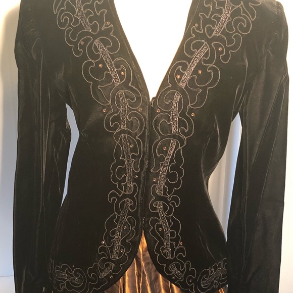 Vintage Dior 2 pc Silk/Velvet Evening Gown - Picture 2 of 8